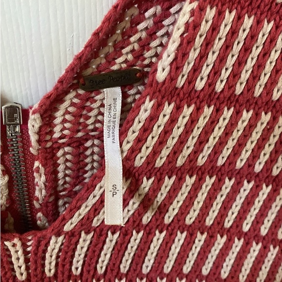 Free People Red Zipper Sweater Vest Top S - Picture 3 of 3